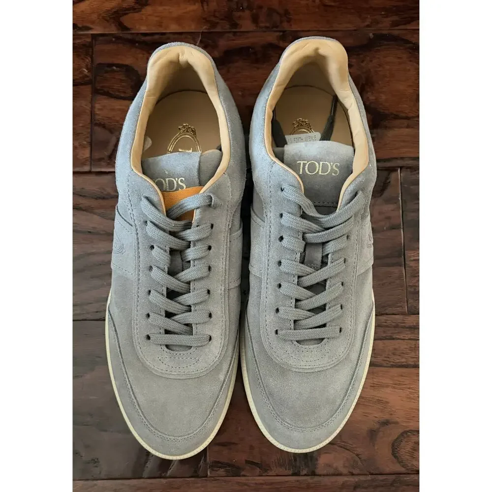 $895 NIB Tod’s Men’s Size 8(41) Gray Suede Leather Low Top Sneakers