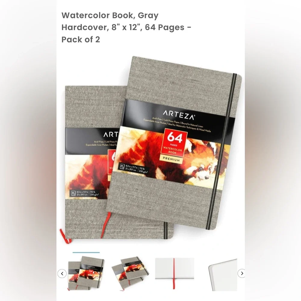 ARTEZA - Premium 2 pack Watercolor Book (lot 4 books)