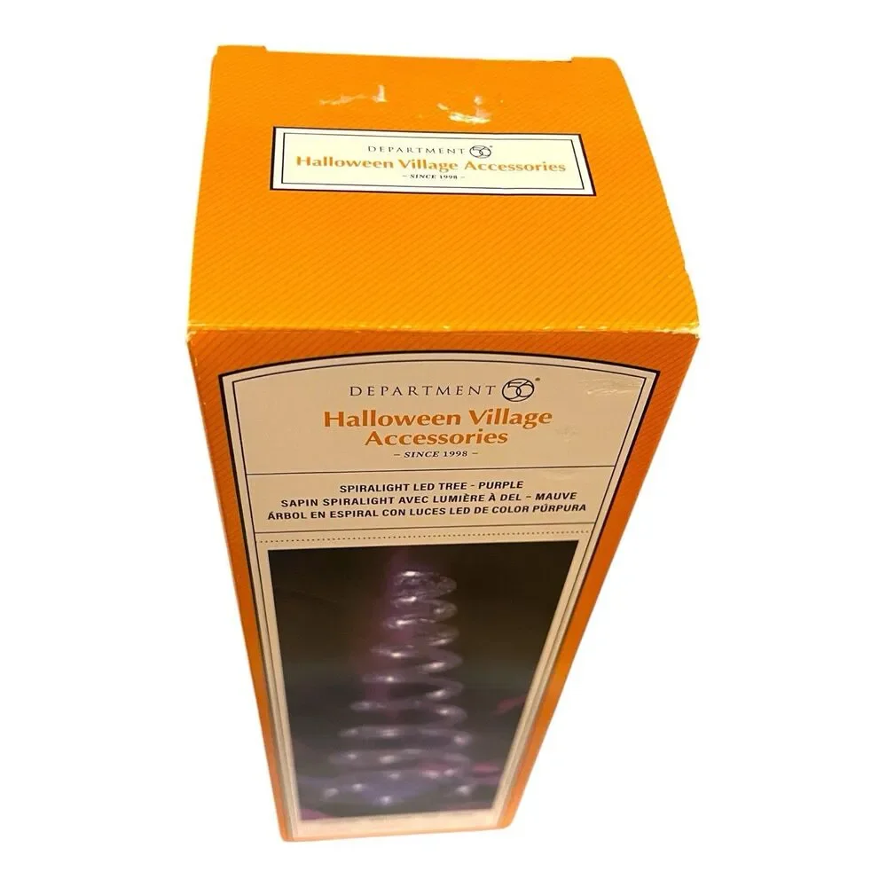 Dept 56 Halloween Village Accessory Spiralight LED Purple Tree NIB 6014533