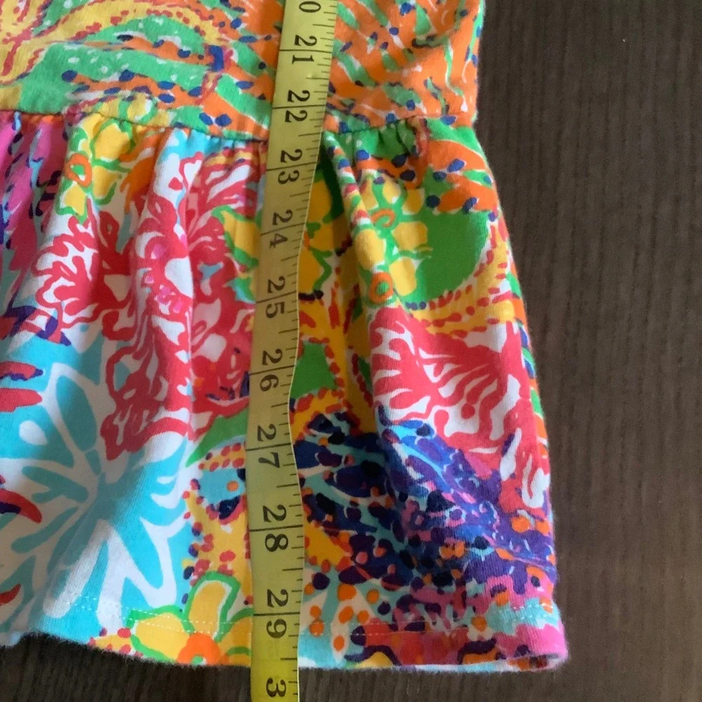 Lilly Pulitzer Kids XL 12-14 Tropical Sea Life Ruffle Hem Shift Dress Multicolor