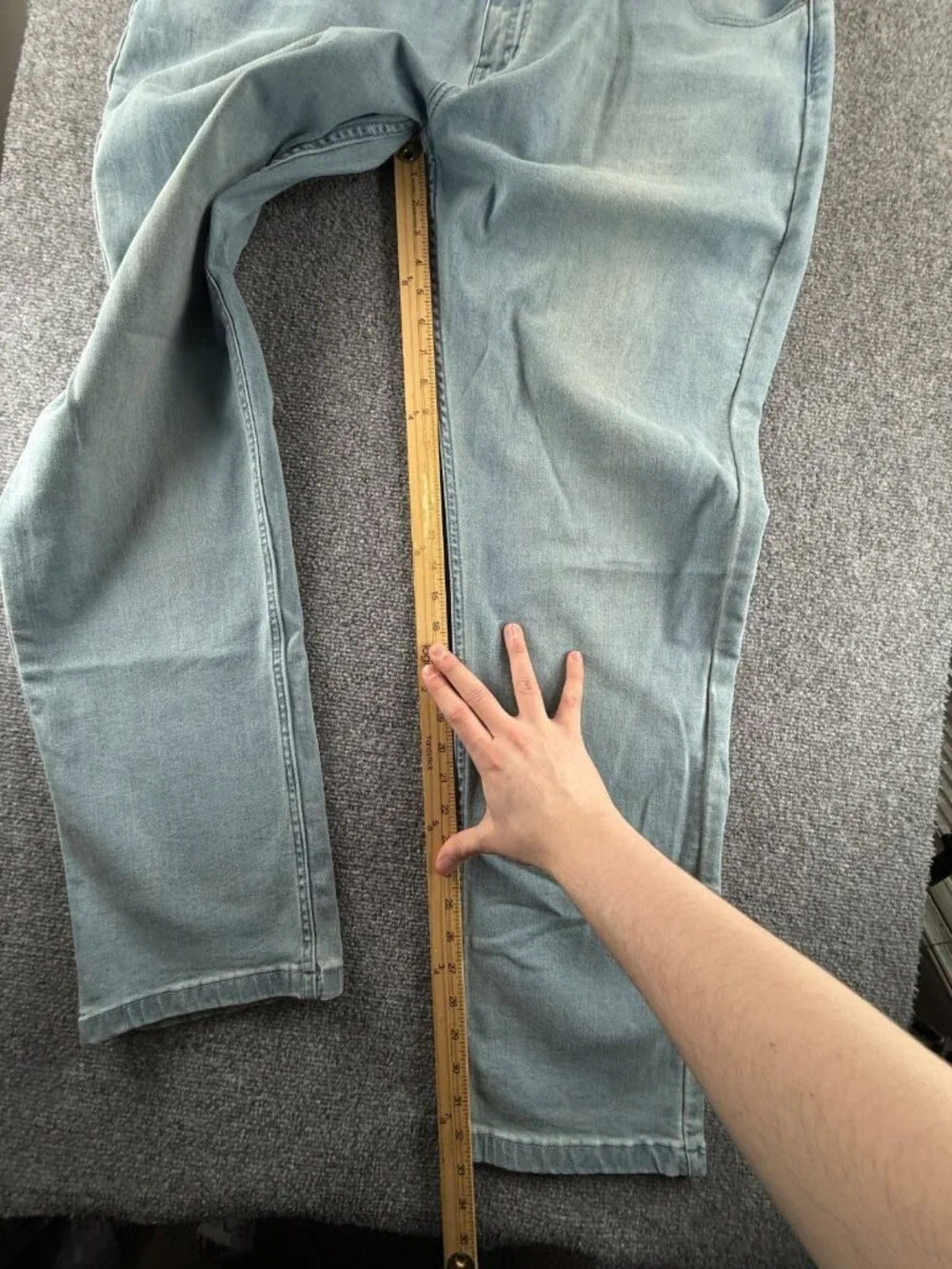 Mugsy Grands Casual FLX4NCSL 40x34 Light Wash Stretch Jeans Men ACTL 41X33