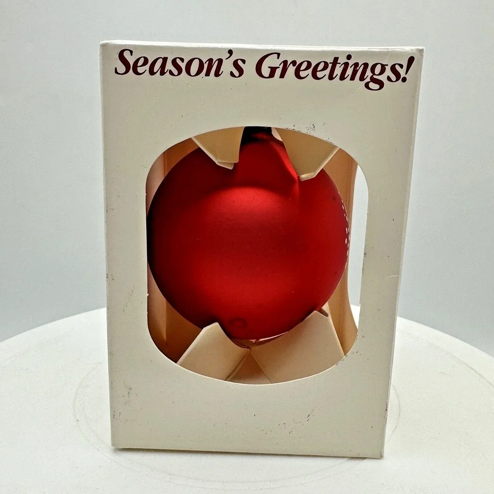 Campbell Kids Christmas Snowman Red Glass Ball Ornament 1992 Collector's Edition