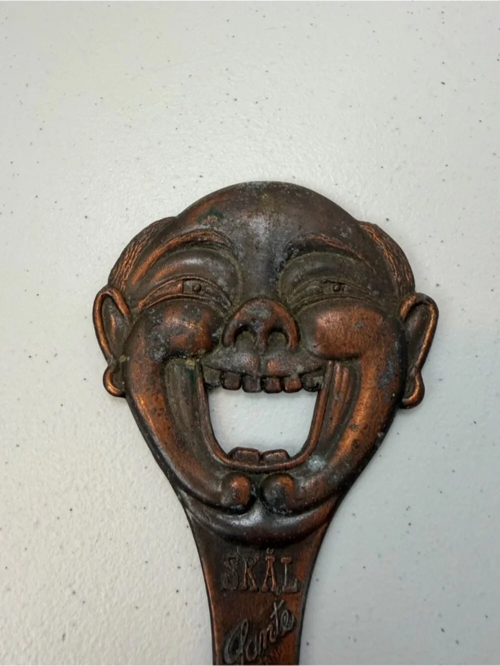 Vintage Cheerio European Bottle Opener Antique Clown Face Scandinavian Bar Decor