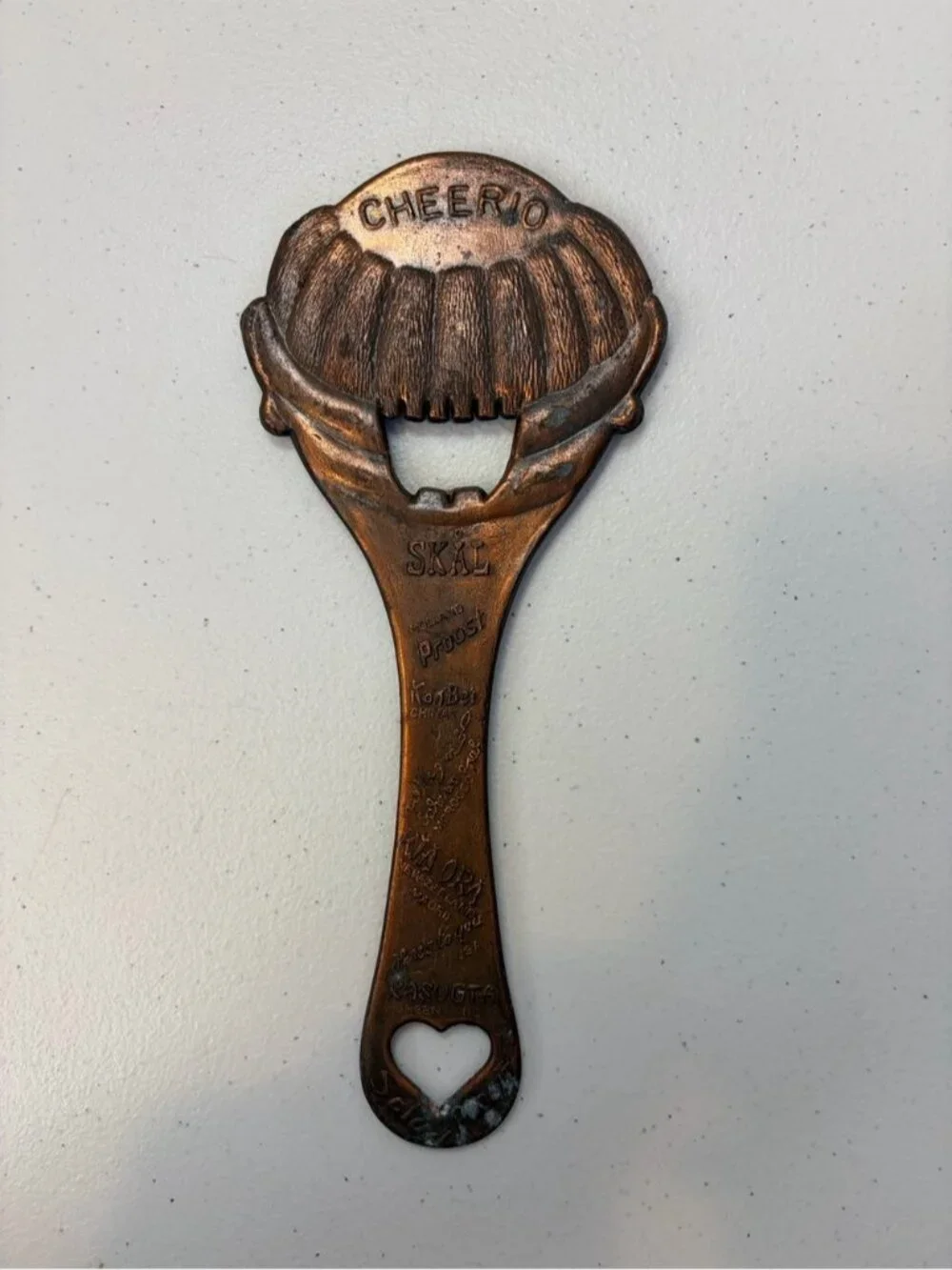 Vintage Cheerio European Bottle Opener Antique Clown Face Scandinavian Bar Decor