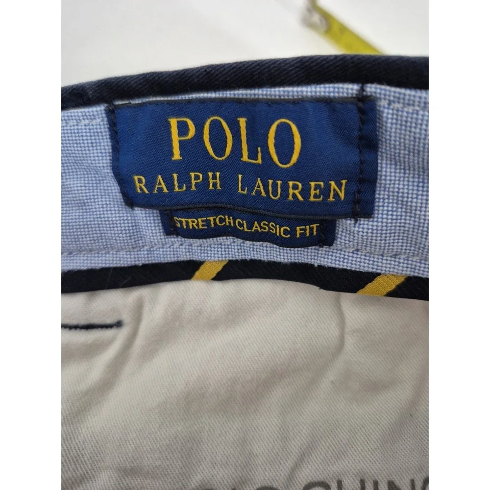 Polo Ralph Lauren Stretch Classic Fit Shorts Mens 40 Navy Cotton Twill Chino‎