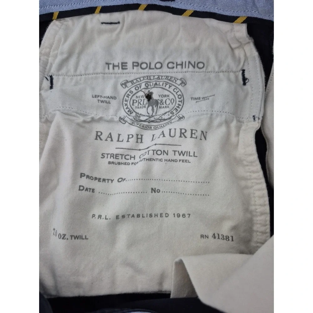 Polo Ralph Lauren Stretch Classic Fit Shorts Mens 40 Navy Cotton Twill Chino‎
