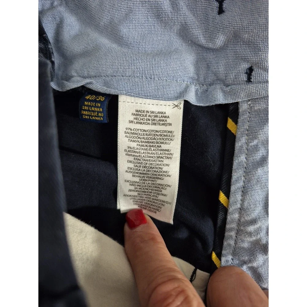 Polo Ralph Lauren Stretch Classic Fit Shorts Mens 40 Navy Cotton Twill Chino‎