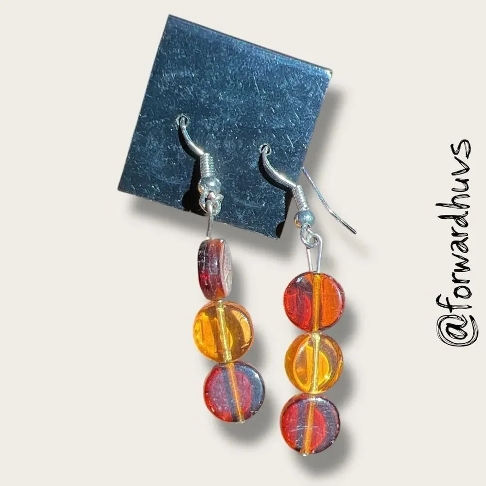 Bundle Sale 3 for $15 | Glass Bead Dangle Earrings – 1 3/4”