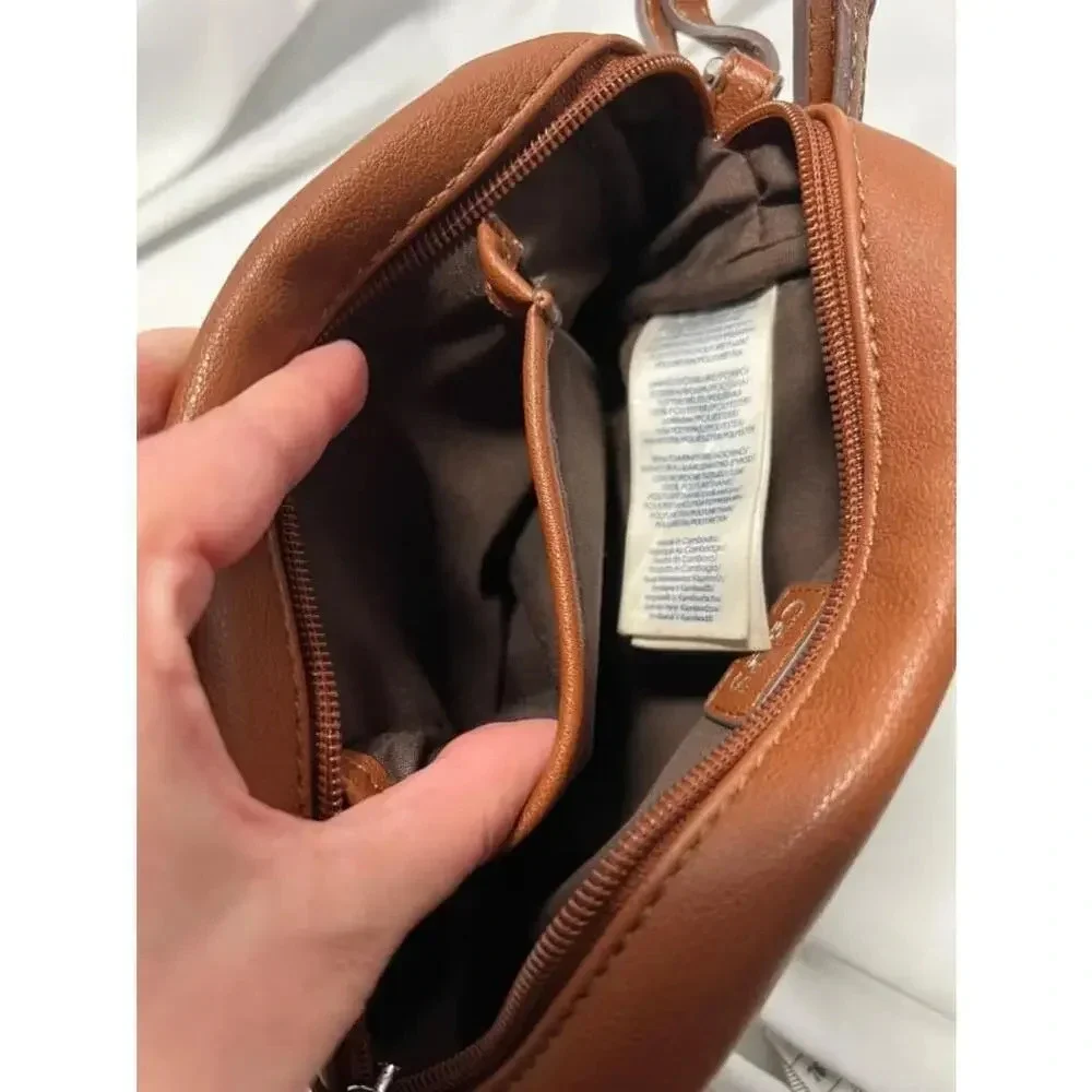 Chaps canvas crossbody brown