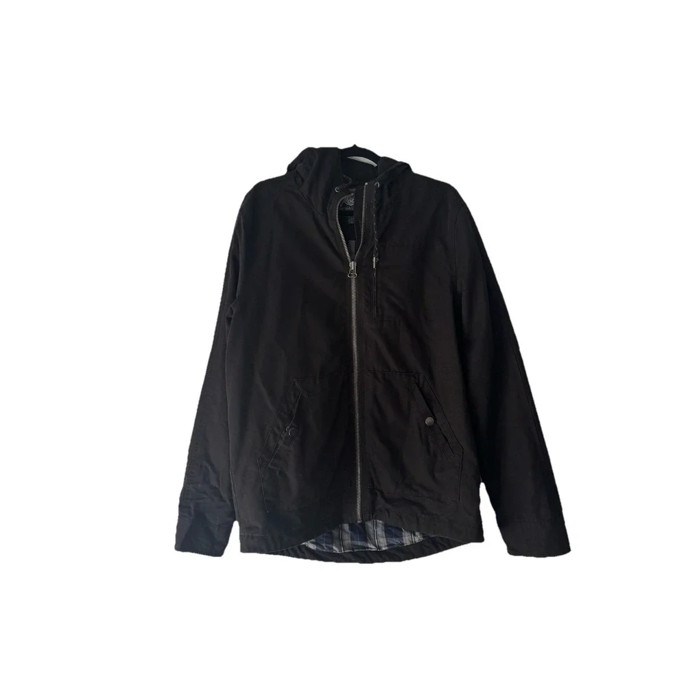 Roots Canada Authentic Sporting Goods Men's Black Hooded Jacket Size‎ Large