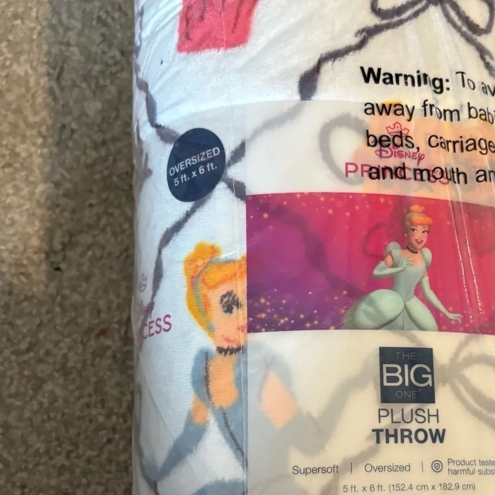Disney Cinderella Fall Halloween Blanket NEW Fleece Blue Pumpkin Princess