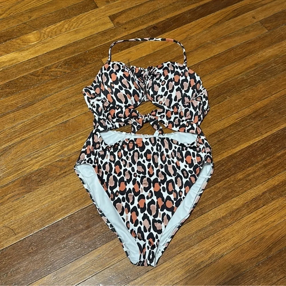 Bar III Run Wild Monokini, Leopard Print, XL