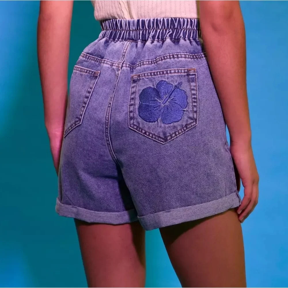 Disney Lilo & Stitch Scrump & Stitch‎ Elasticated Denim Shorts Hot Topic