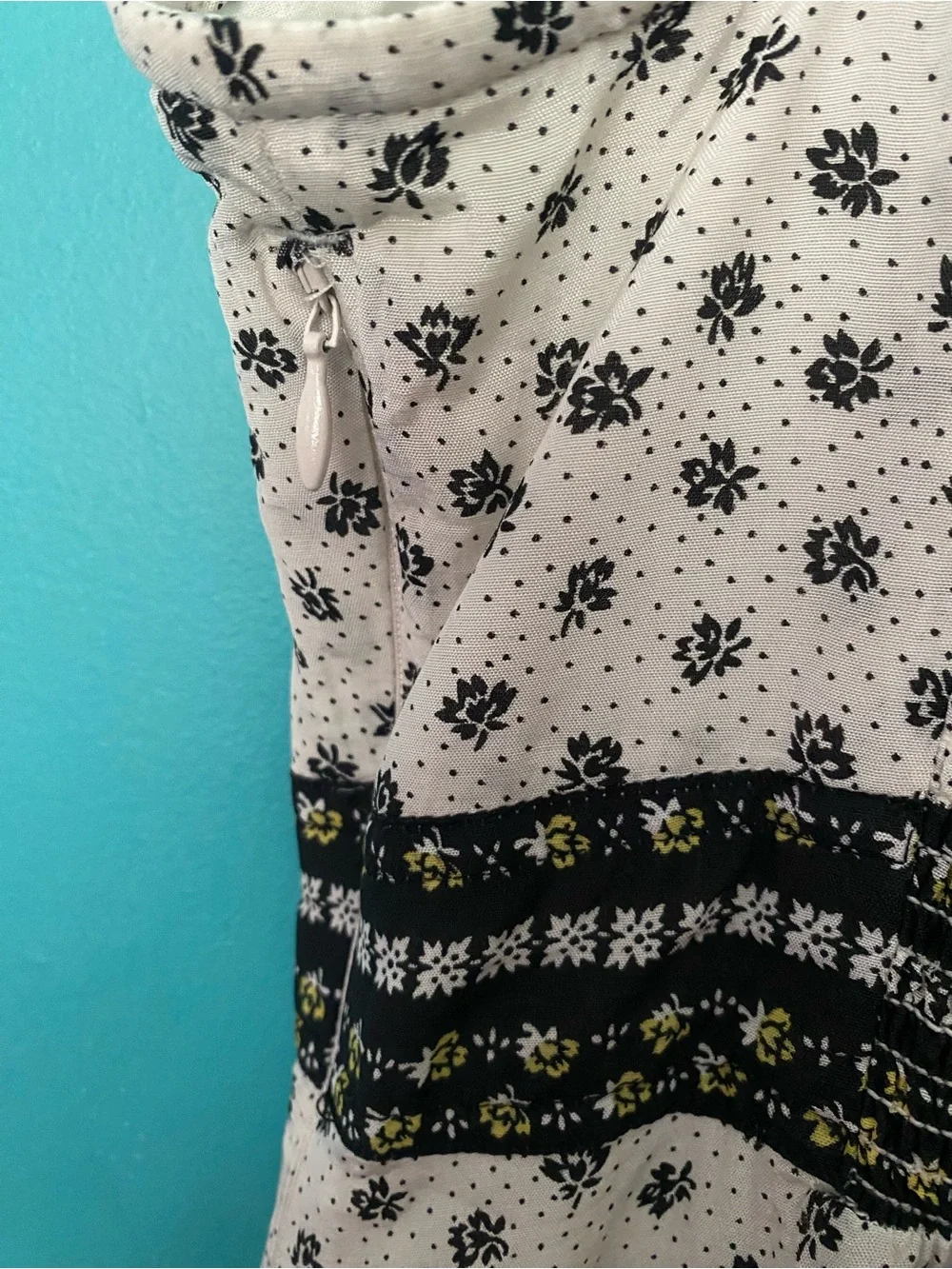 Free People Floral Sundress Smocked Back 0