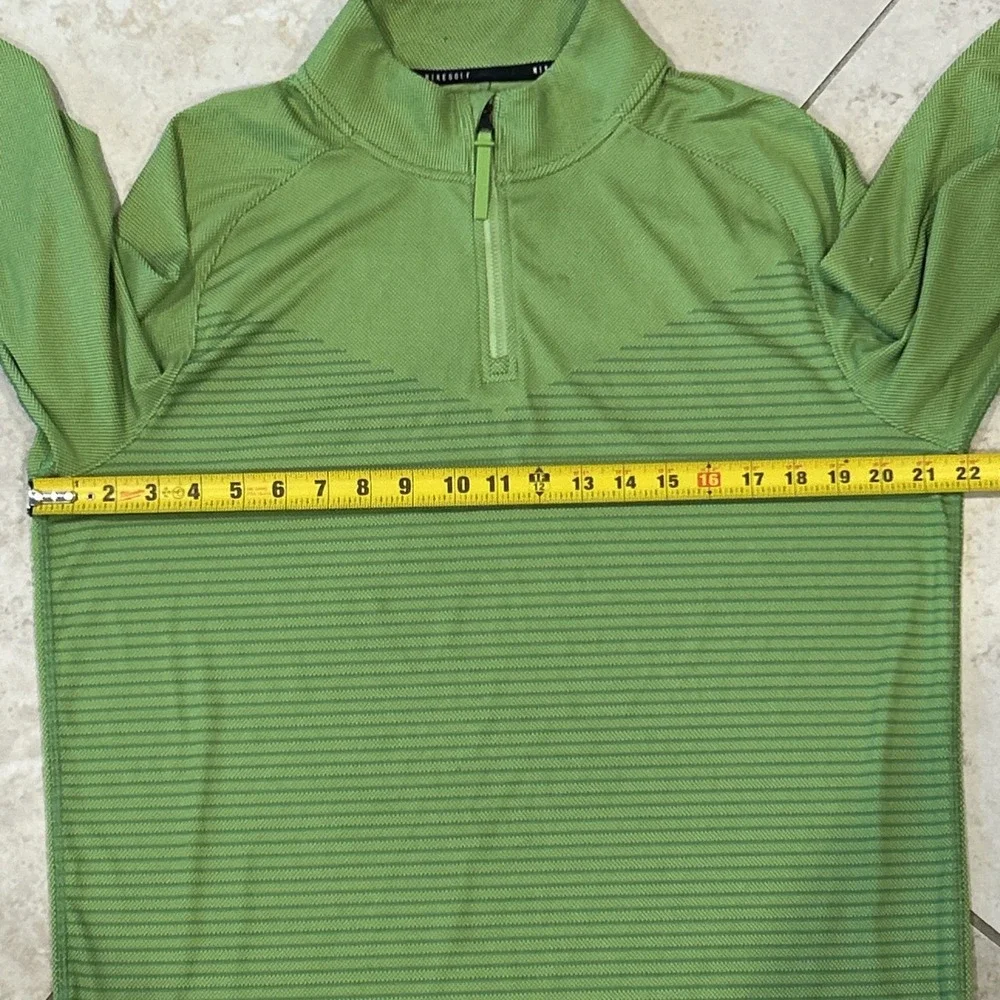 Nike Dri-FIT ADV Vapor Mens‎ M Green Chevron 1/4 Zip Gold Top Stretch DH0982-377