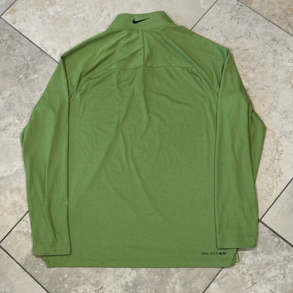 Nike Dri-FIT ADV Vapor Mens‎ M Green Chevron 1/4 Zip Gold Top Stretch DH0982-377