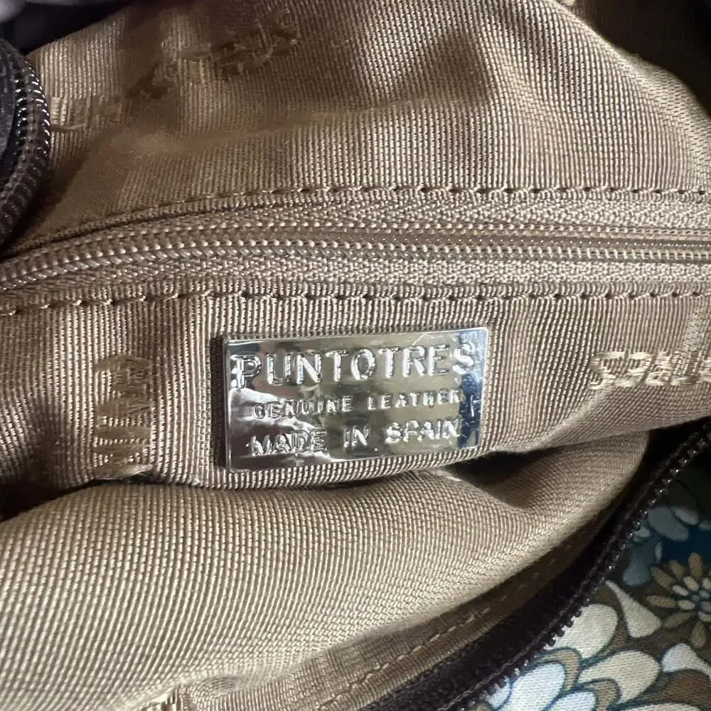 PUNTOTRES MADE IN Spain ANIMAL HAIR Leather SHOULDER BAG PURSE Fall Trend