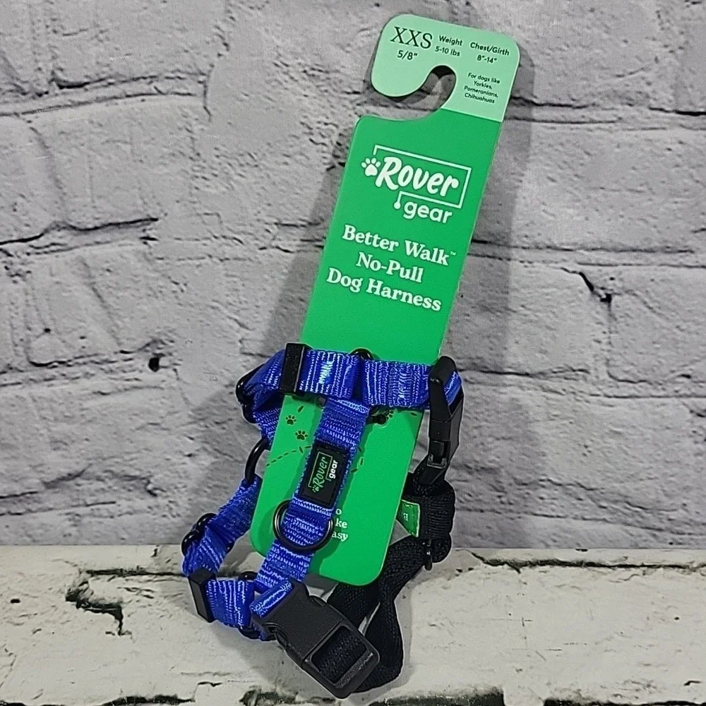 Rover Gear Better Walk No-Pull Dog Harness Size‎ XXS Blue 5-10Lbs New