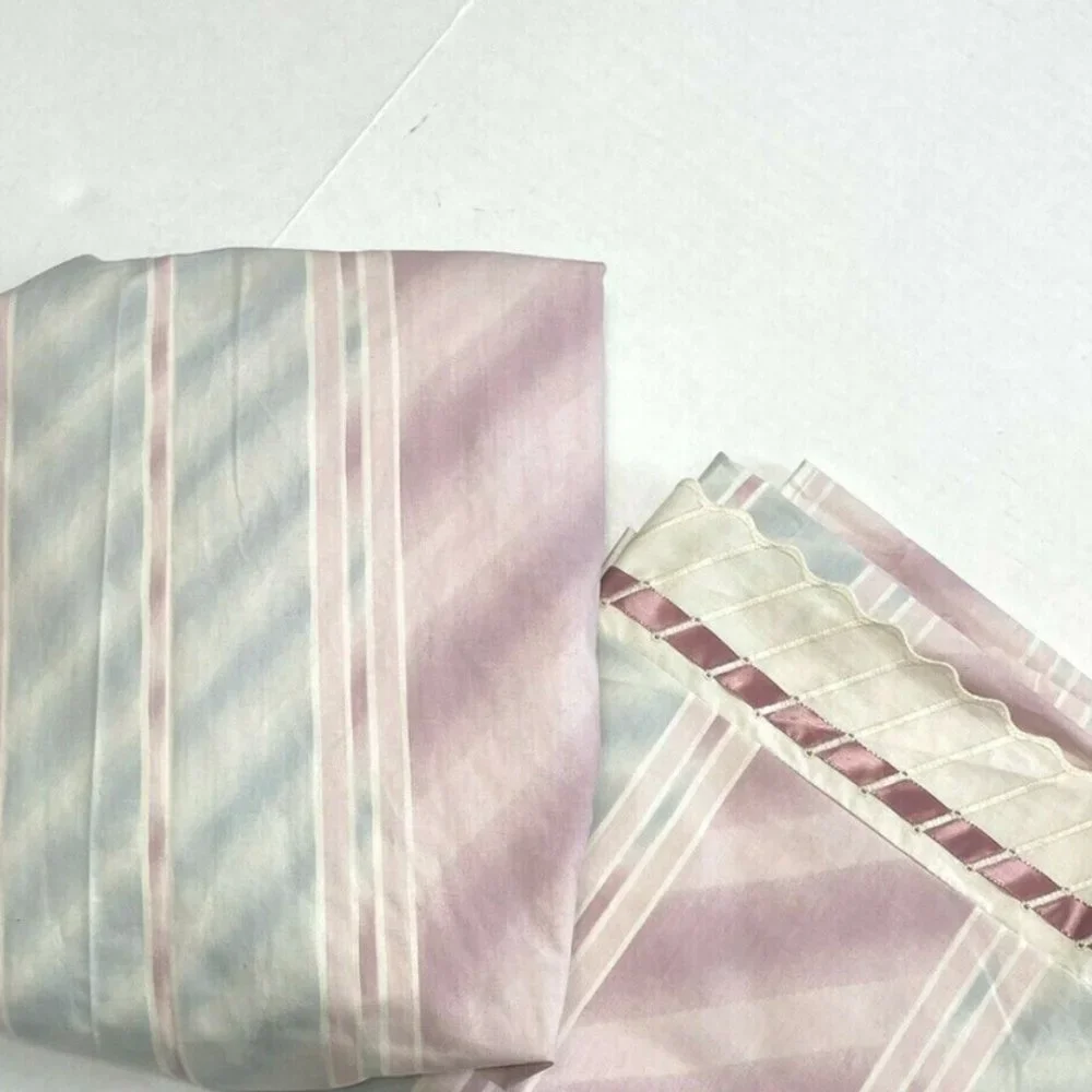 Vintage 70s JC Penney Twin Sheets Set Fitted Flat
