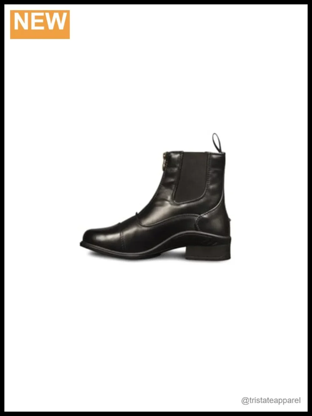 Equestrian Ankle Paddock Boots, Synthetic Vega Leather, Zip, Comfortable Riding