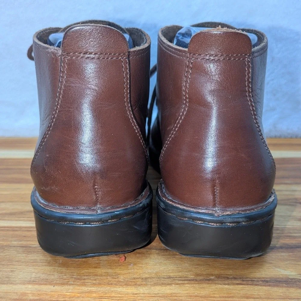 Naturalizer Leather Ankle Boots Womens Size 7.5 Brown Lace‎ Up Comfort