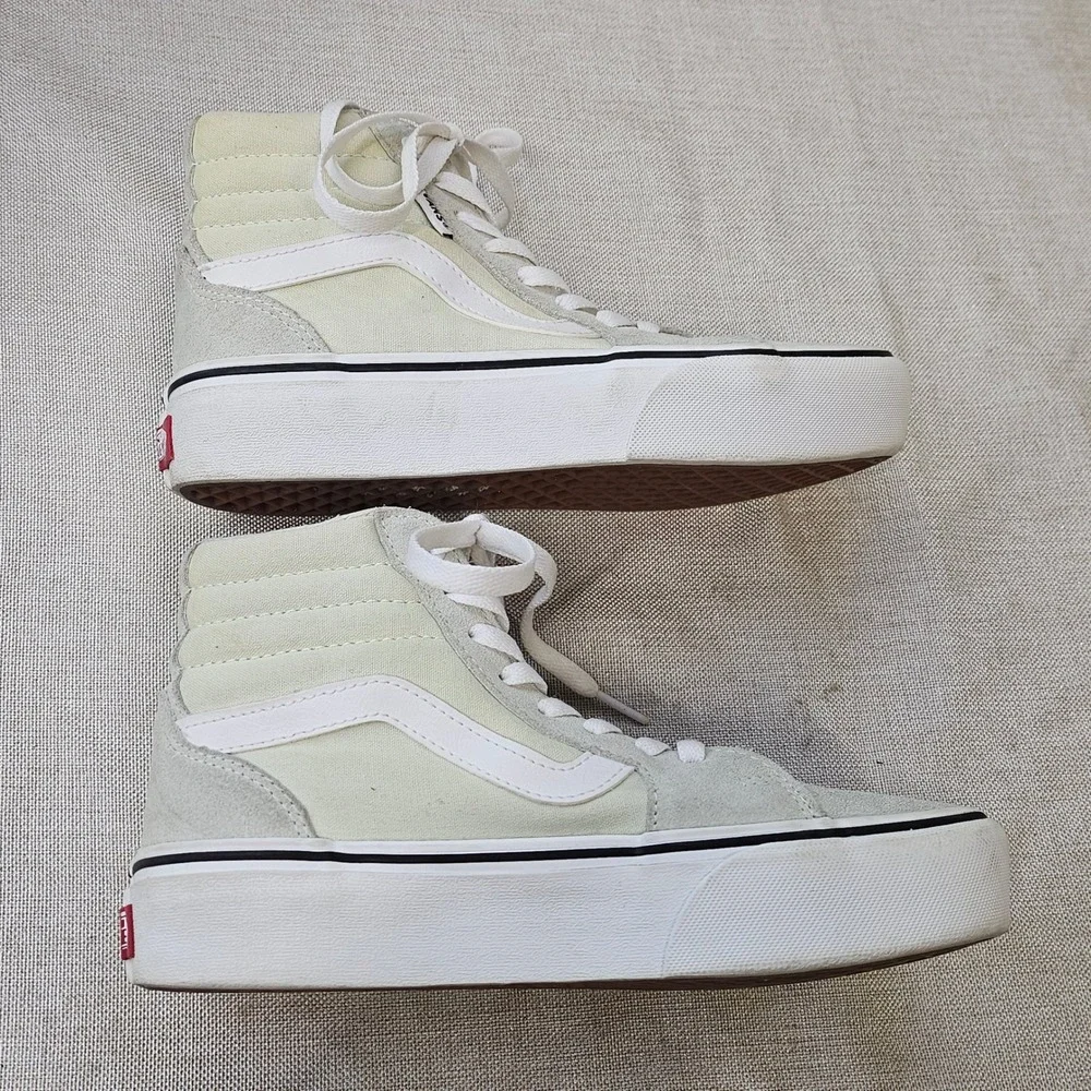 Vans Sk8-Hi Stacked Sneakers Womens 6 Light Grey‎ Suede Platform High Top 721356