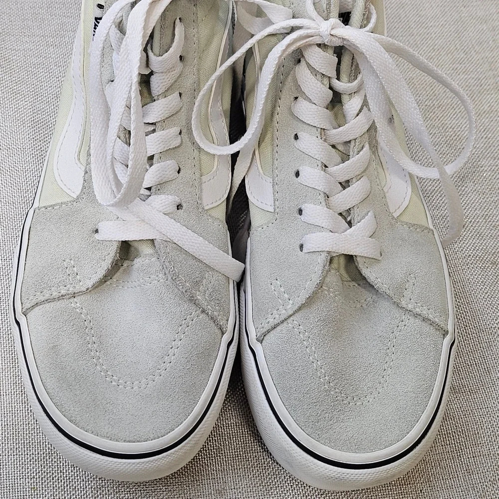 Vans Sk8-Hi Stacked Sneakers Womens 6 Light Grey‎ Suede Platform High Top 721356