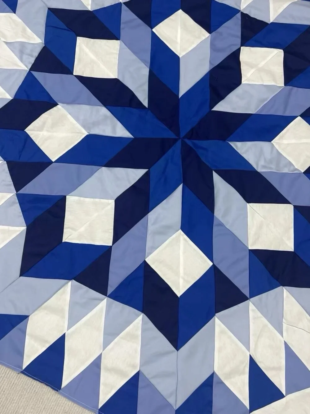 Handmade Winter Dream Stars Baby Quilt Top 47x47