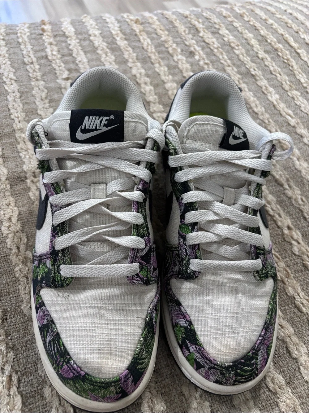 Nike Dunk Low Top Nature Floral Tapestry Sneakers FN7105 030 Women’s Size 8.5