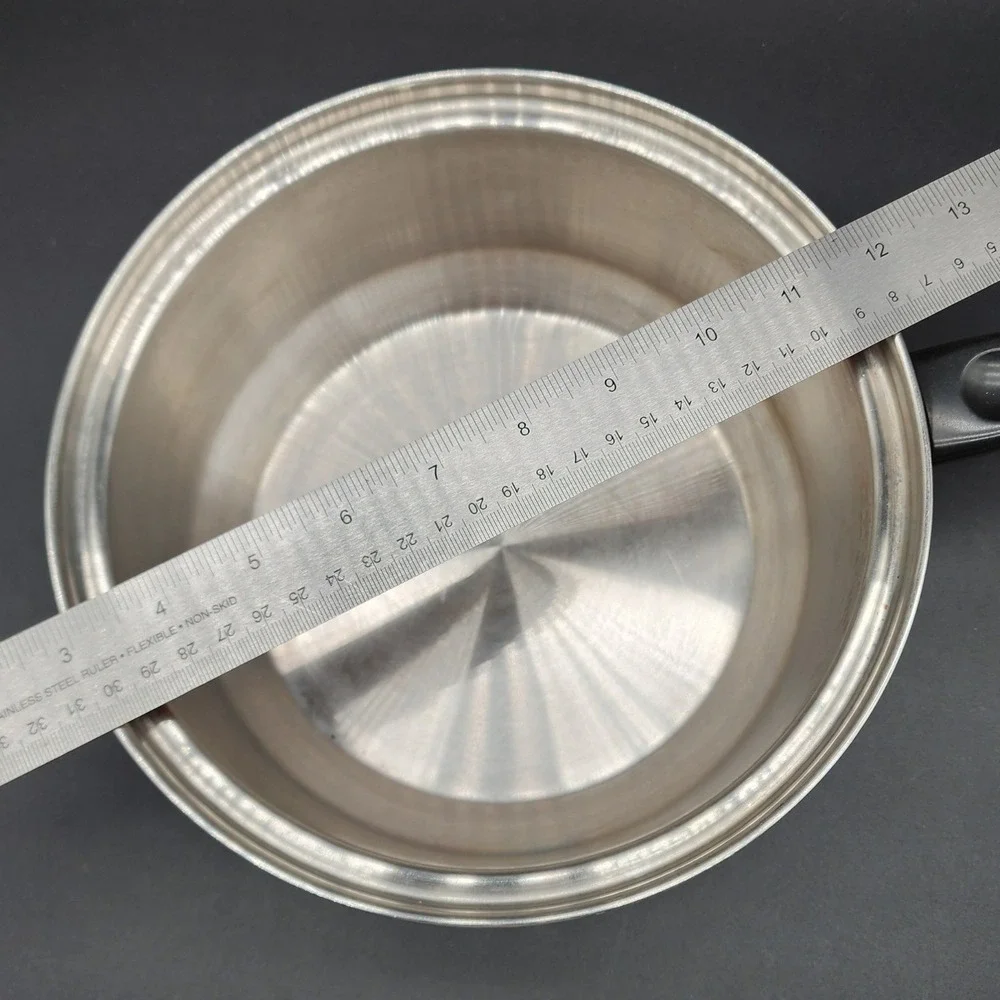 Kitchen Craft Silver Stainless Steel Waterless Skillet Saucepan Pot Set of 2