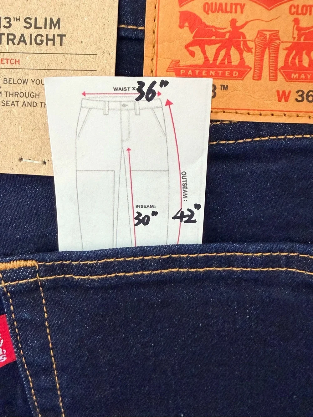 Levi’s Men 513 Slim Jeans NWT Dark Blue Below Waist