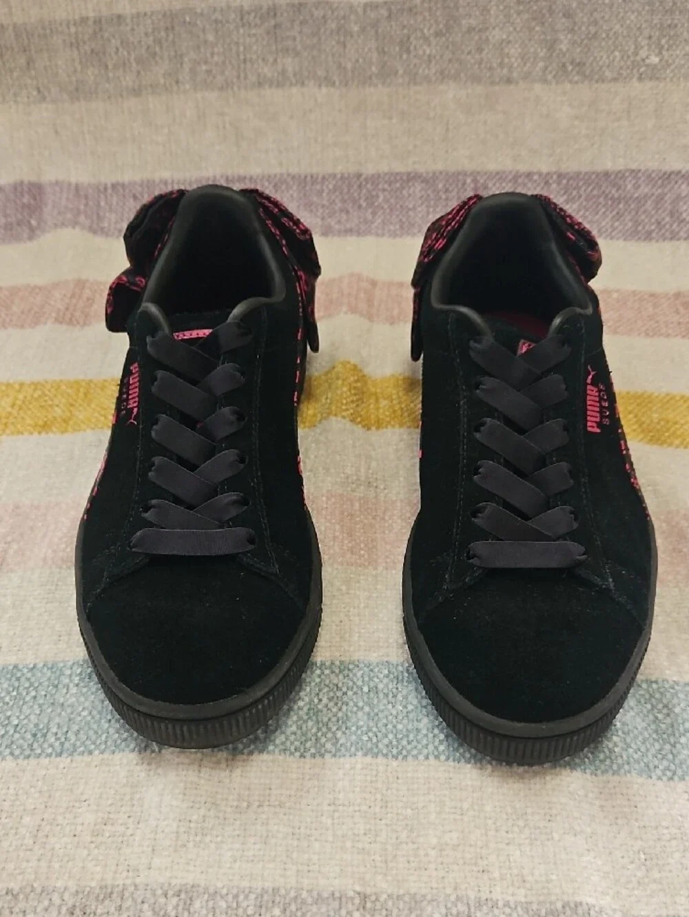 PUMA x Barbie Suede Classic Black & Pink Bow Sneakers