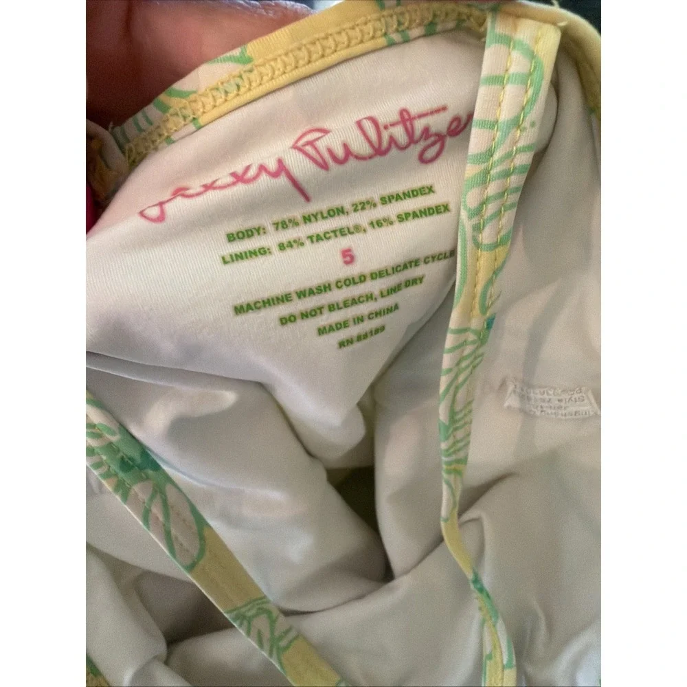 Lilly‎ Pulitzer Girls Swimsuit Sz 5 Yellow Floral Preppy Bathing Suit Boutique