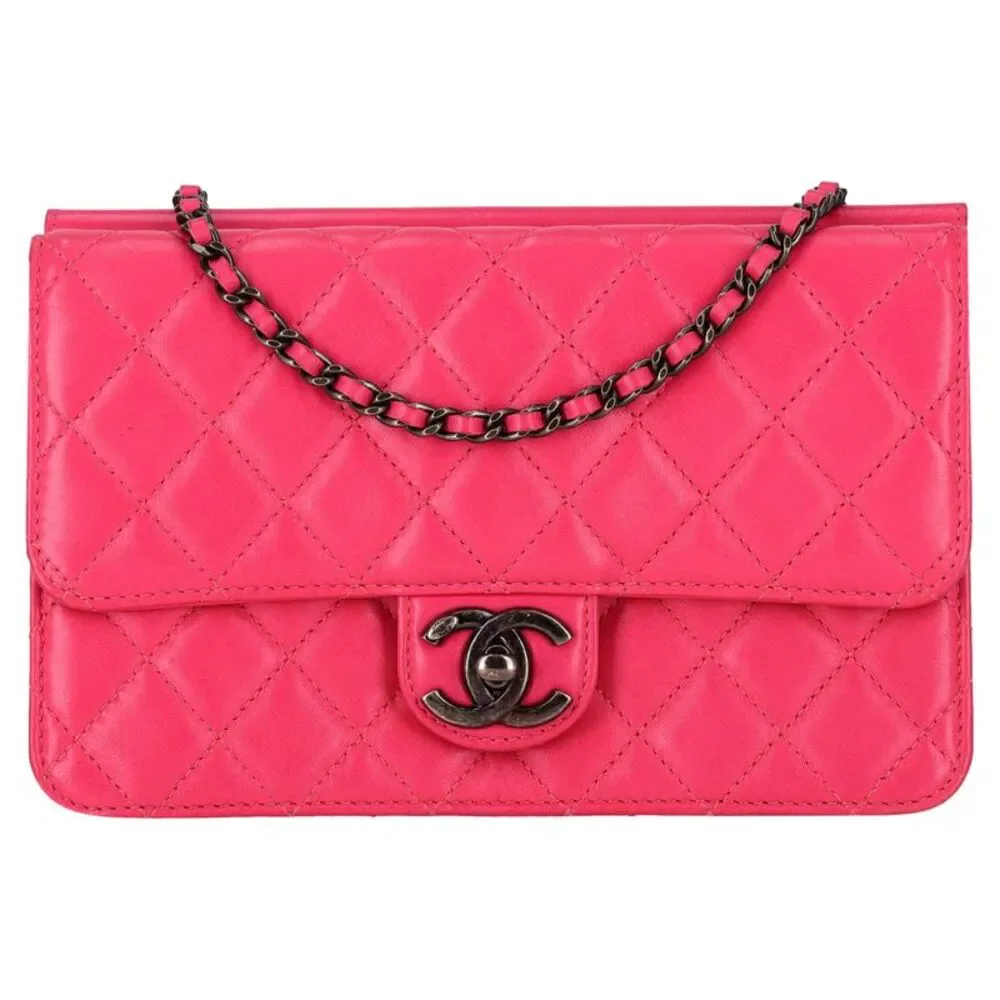 Chanel Lambskin Leather Crossing Times Diamond Quilted Medium Flap Bag