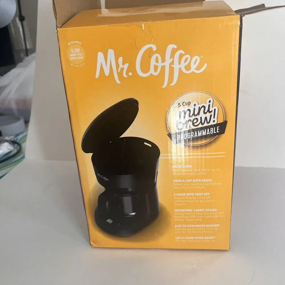 Mr Coffee/Mini Brew Programmable 5 Cup Drip Coffee Maker Brewer #BVMC-PCO5BL4