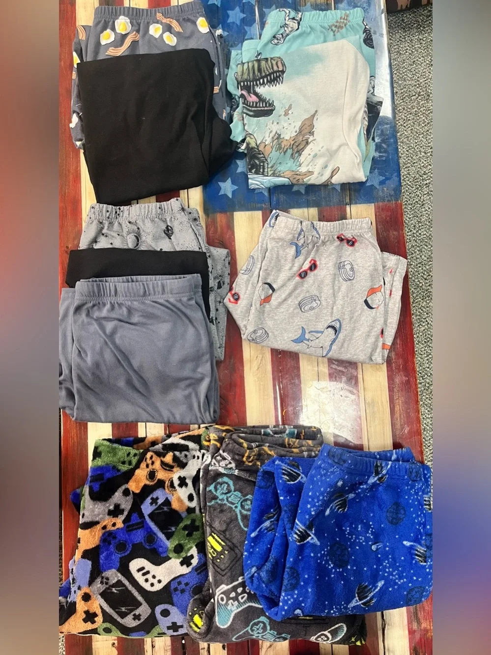 11 piece LOT of boys husky PJs