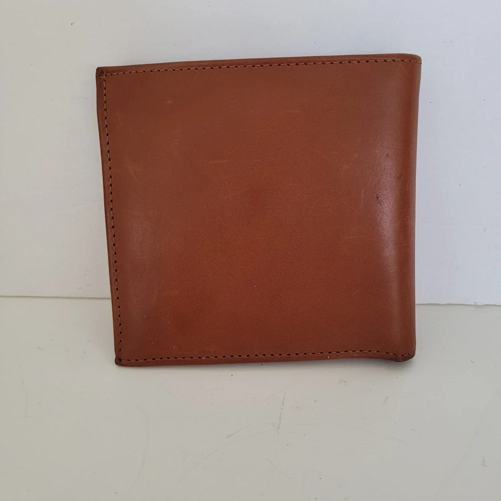 Coach Vintage Bifold Wallet British Tan Leather Snap Coin Pocket Mens Accessory