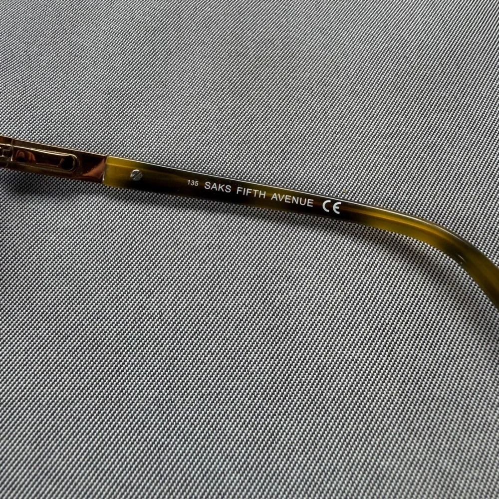 Saks Fifth Avenue Eyeglasses Women 135 Green Tortoise SAKS 311 0WR9 Rectangular