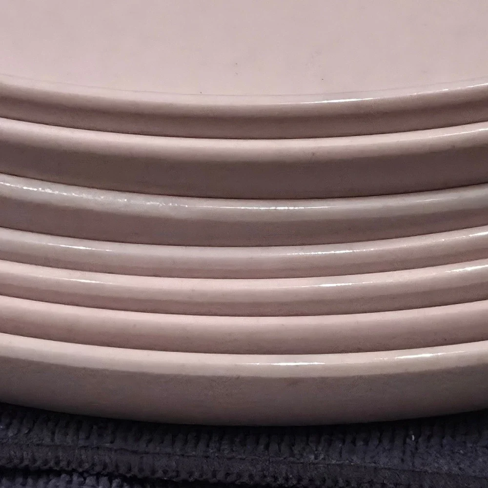 Gibson Home Candy Skies Wheat Straw Melamine Dinner Plates Set/7 Round 10.5 in