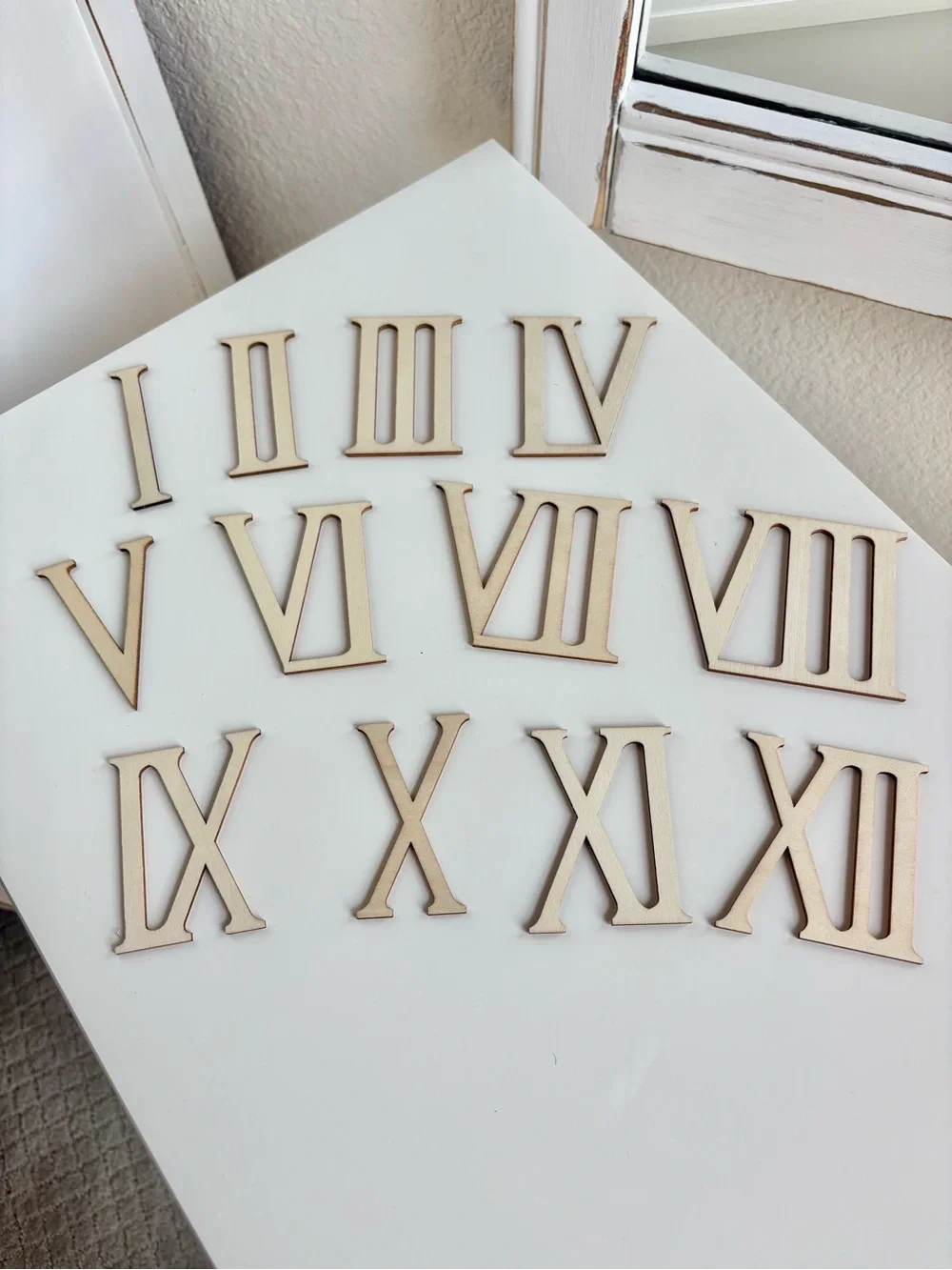 Neutral Wood Roman Numeral Wall Decor – Home Wall Accent