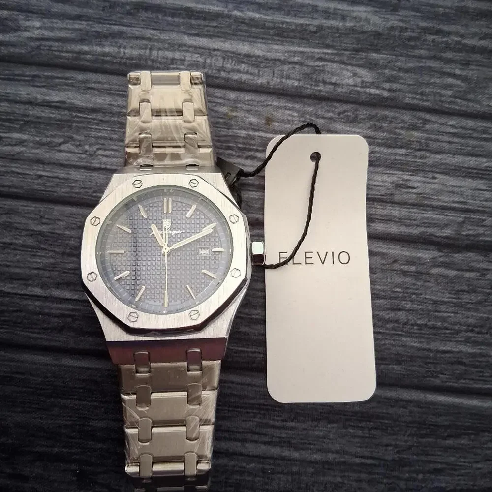Poedagar 44mm Blue & Silver Watch w/Textured Dial‎ New In Box