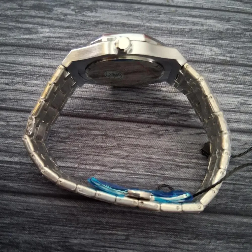 Poedagar 44mm Blue & Silver Watch w/Textured Dial‎ New In Box