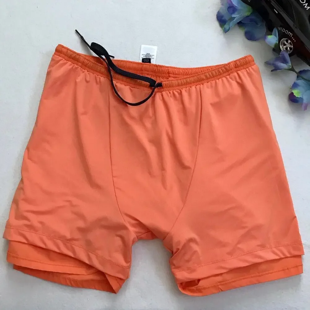 Lands' End NWT Orange Sport Swim Trunk Men Various