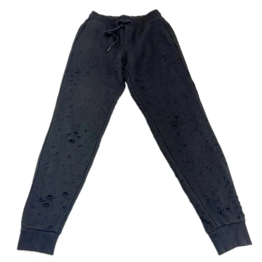 Alo Yoga Sweatpants Women XS Black Fierce Distressed Joggers Athleisure Gorpcore