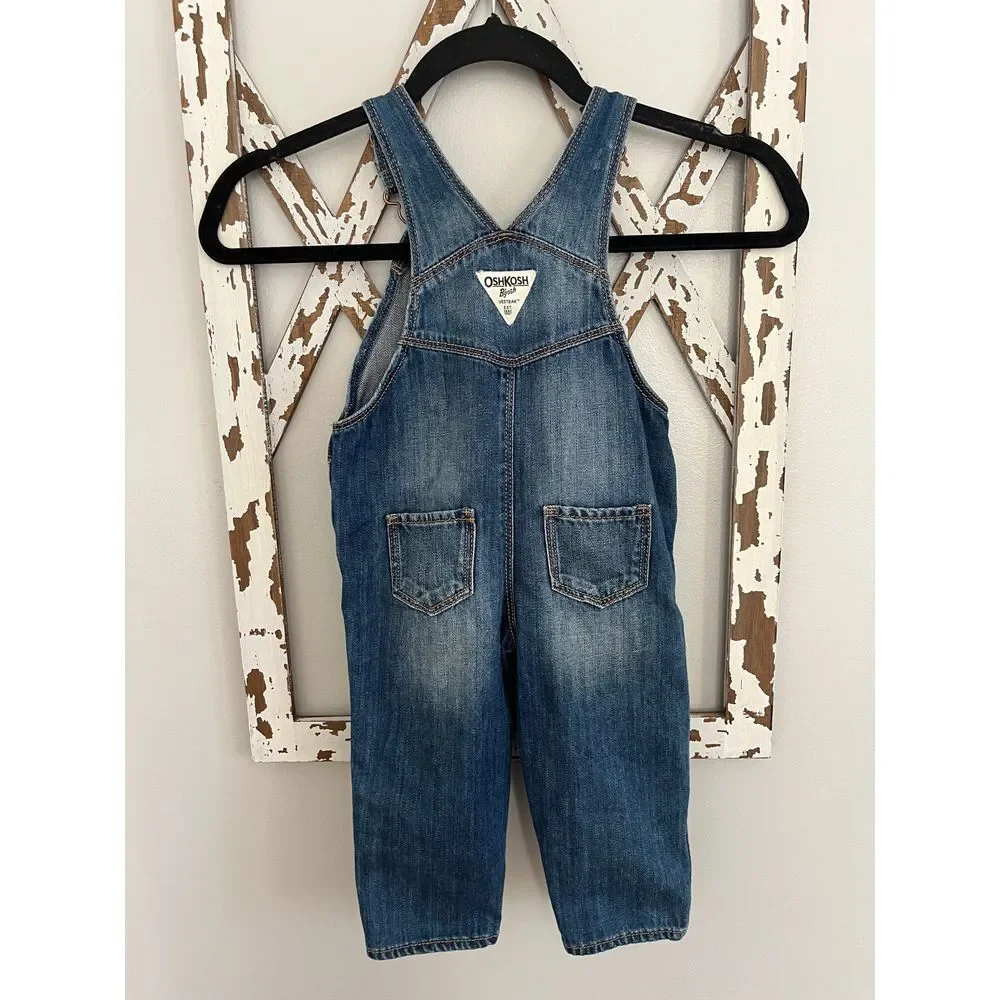 Oshkosh B'Gosh Denim‎ Overalls Heart Valentine's Day Size 18 months.