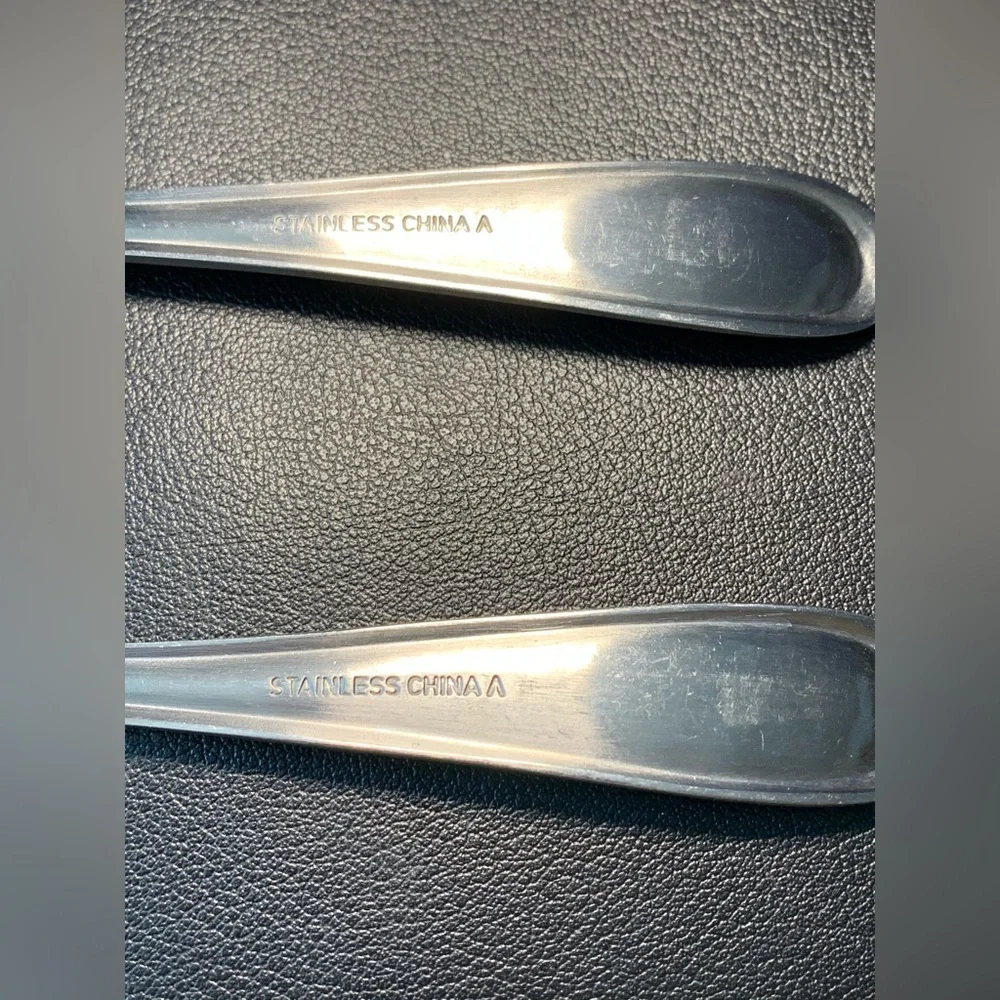 4 Stainless Flatware Spoons Heavy Guage Solid Industrial Strength EXCELLENT