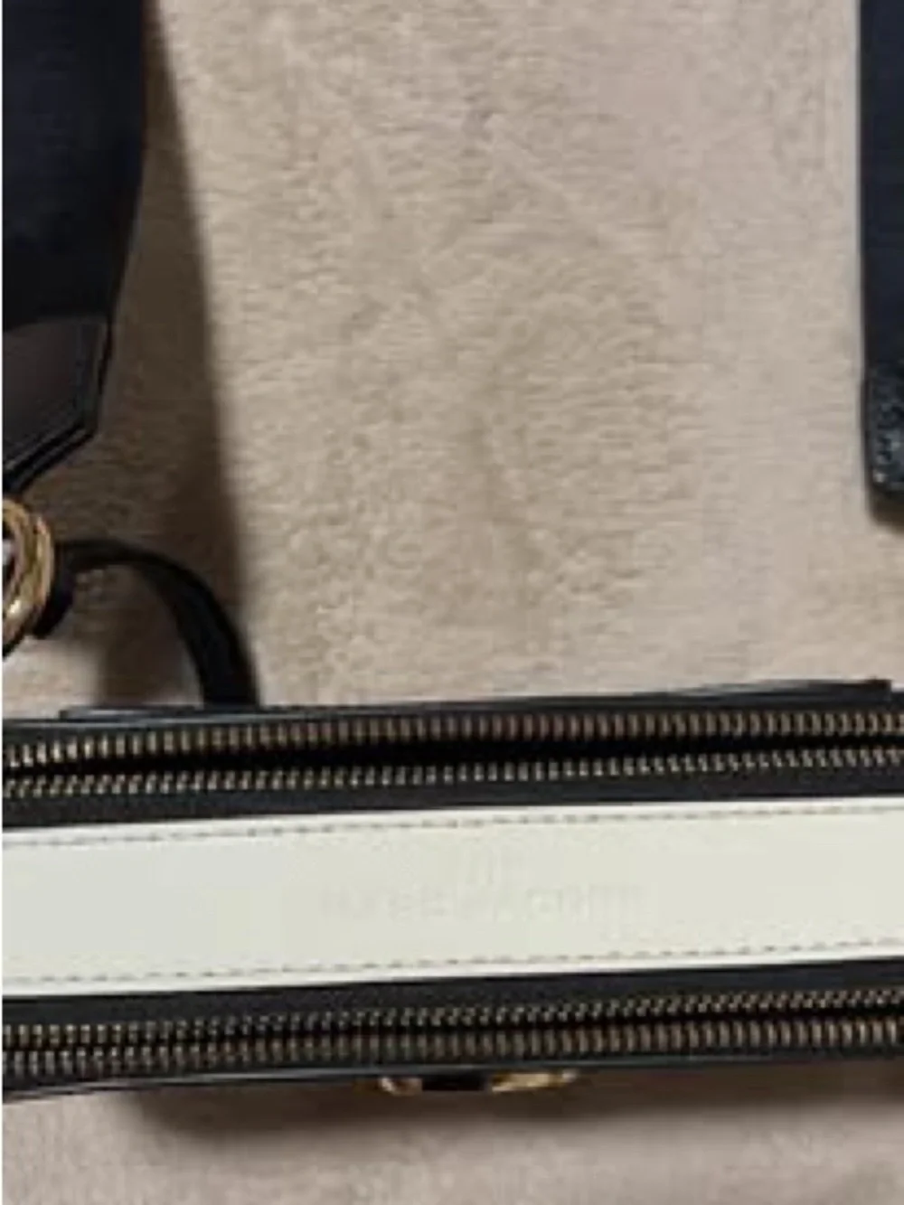 Marc Jacobs Black Leather Phone Case Crossbody with Gold Hardware