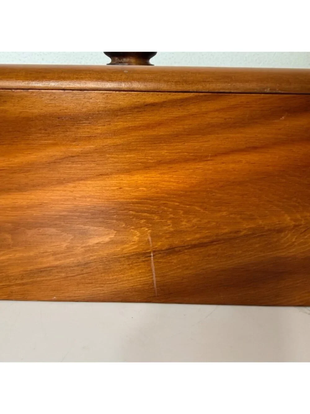 Wooden Bread Box Rustic Carved Harvest Sour Dough Storage Farm Country Kitchen