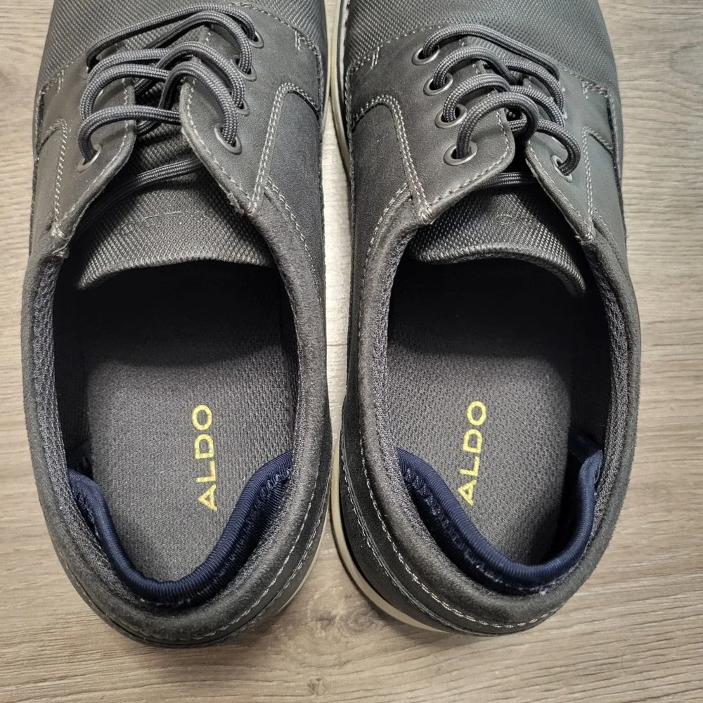 ALDO Men's Dark Gray‎ Textured Oxford Derby Shoes Lace Up Office Business 9.5