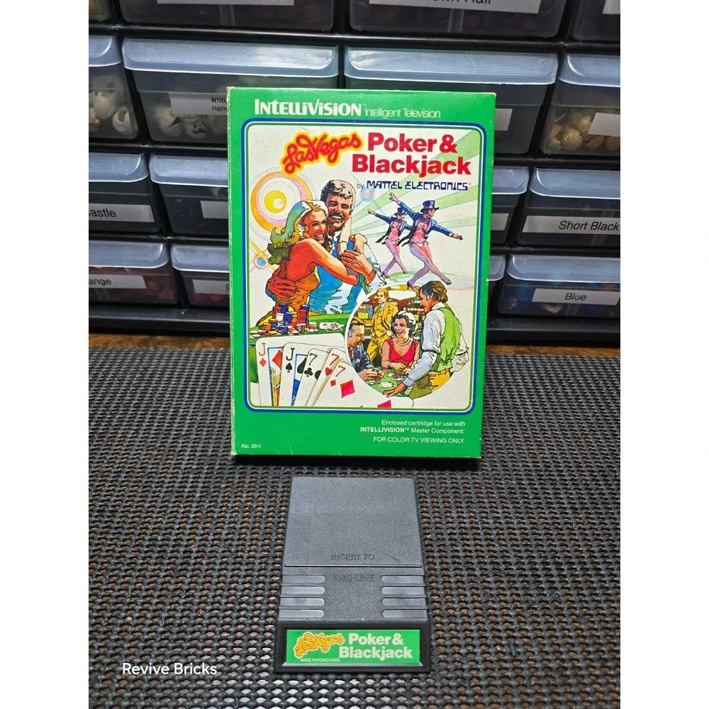 Las Vegas Poker and Blackjack Intellivision Game‎ 1979 Game & Box Tested Working
